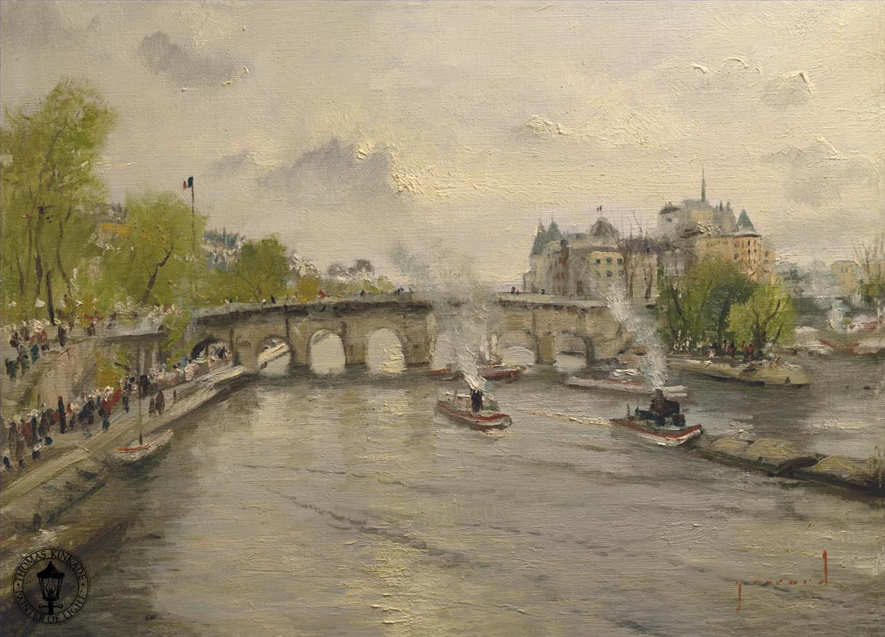 Rivière Seine Thomas Kinkade Peintures à l'huile